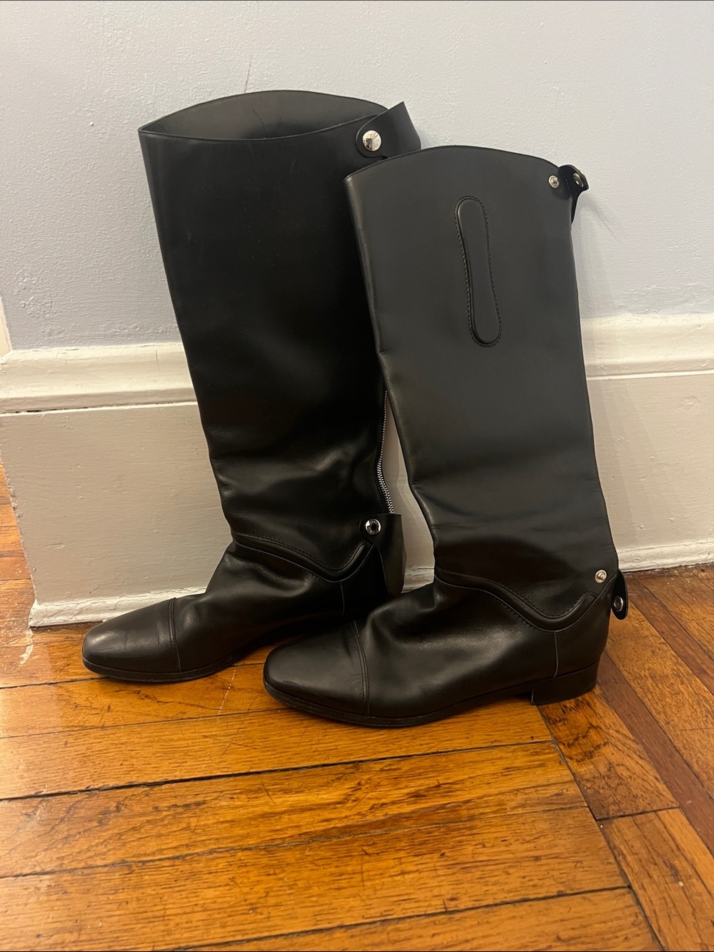 Hermes Black Over-the-Knee Riding Boots